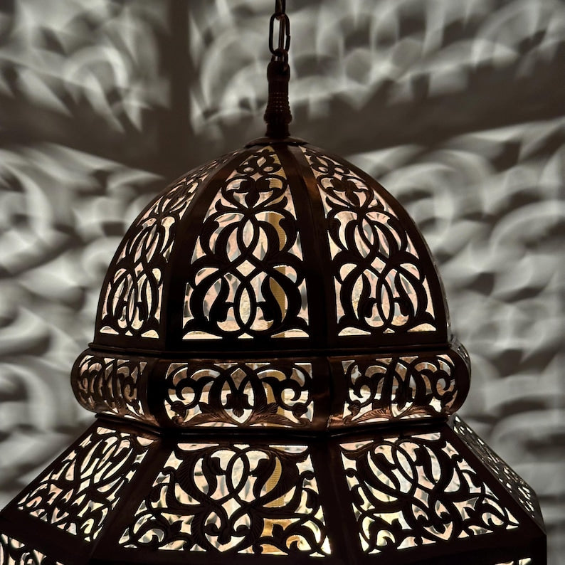 Moroccan Brass Lantern  An Artisanal Pendant Lamp