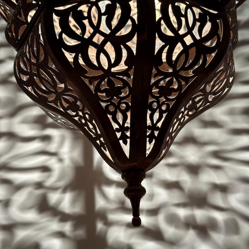 Moroccan Brass Lantern  An Artisanal Pendant Lamp