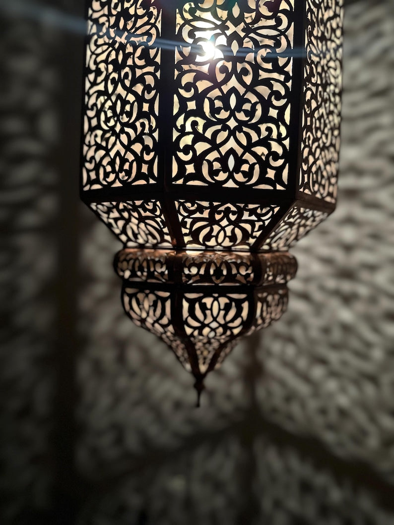 Moroccan Brass Lantern  An Artisanal Pendant Lamp