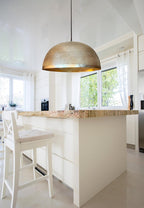 Handmade Hammered Brass Dome Lamp: Kitchen Island Lighting