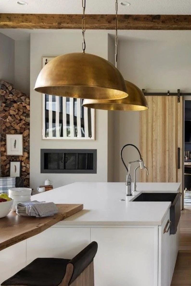 Brass Dome Pendant Lamp Ceiling Light