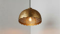 Handmade Brass Moroccan Pendant Light – Dome Hanging Lamp with Scalloped Edge