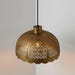 Handmade Brass Moroccan Pendant Light – Dome Hanging Lamp with Scalloped Edge