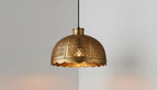 Handmade Brass Moroccan Pendant Light – Dome Hanging Lamp with Scalloped Edge