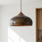 Handmade Hammered Copper Dome Pendant Light – Rustic Ceiling Lamp