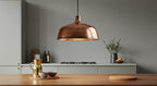 Handmade Hammered Copper Pendant Light – Rustic Dome Ceiling Lamp