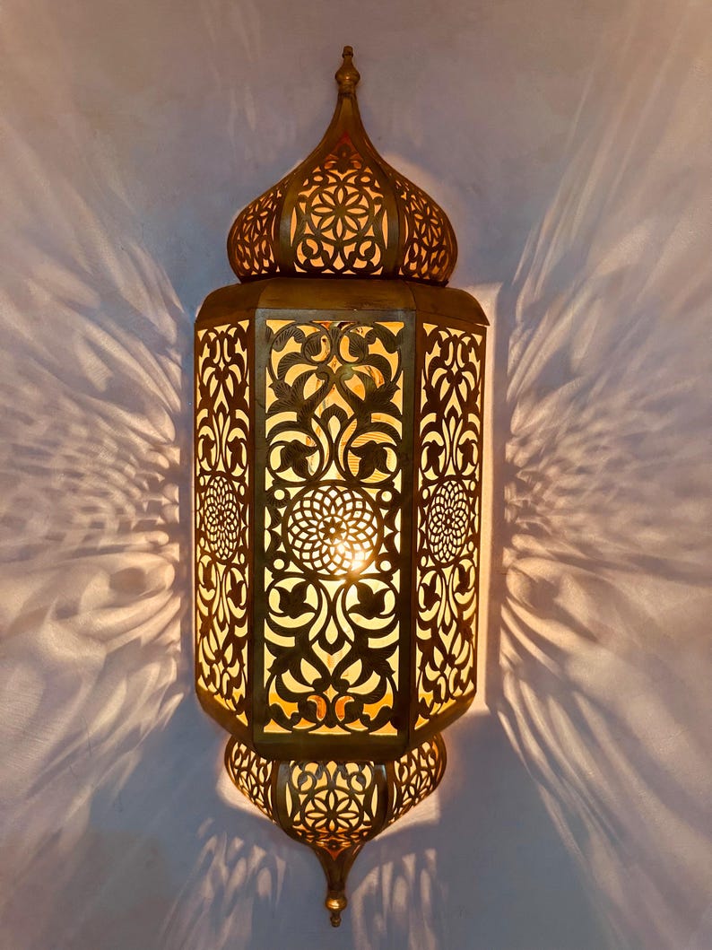 Set of 3 Handmade Moroccan Brass Wall Sconce Copper Finish