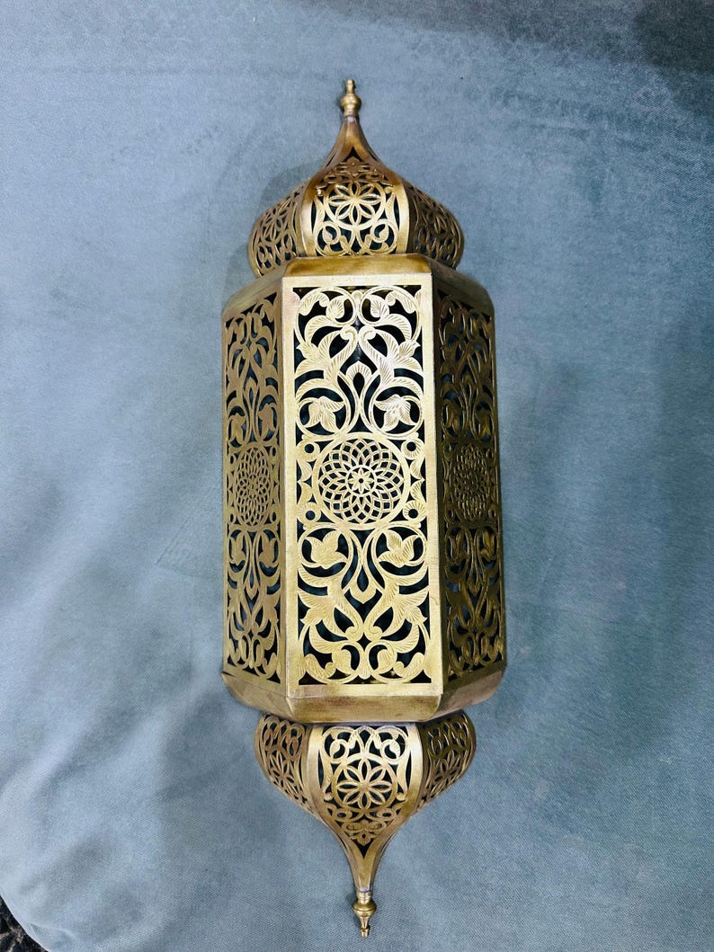 Set of 3 Handmade Moroccan Brass Wall Sconce Copper Finish