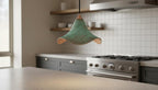 Green Patina Copper Pendant Light – Handmade Wavy Copper Ceiling Lamp for Kitchen Island, Dining Room, Entryway