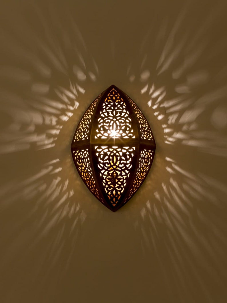 Moroccan Brass Wall Sconce Diamond Shape