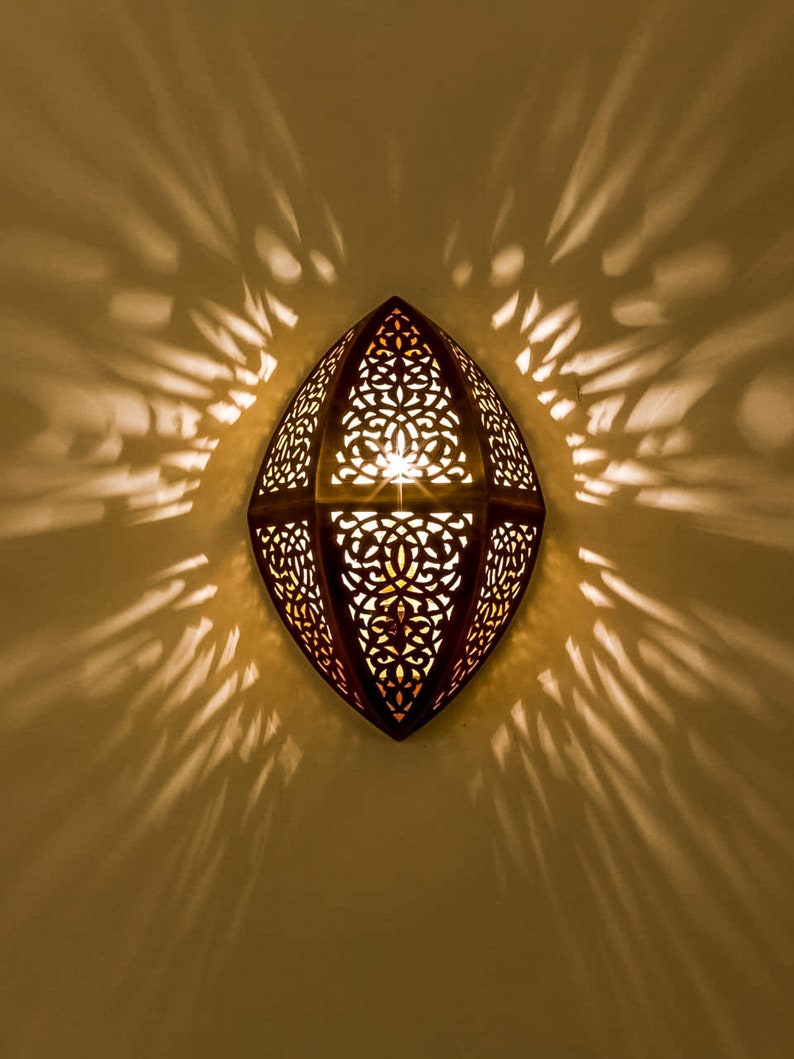 Moroccan Brass Wall Sconce Diamond Shape