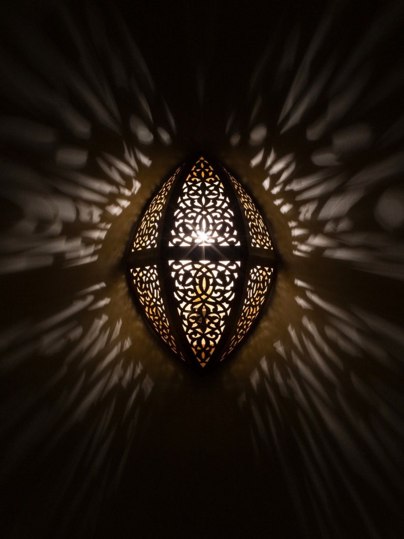 Moroccan Brass Wall Sconce Diamond Shape