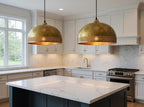 Handmade Moroccan Brass Pendant Light - Hammered Dome with Cutout Patterns