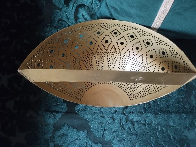 Moroccan Half-Moon Brass Wall Sconce – Hand-Pierced Bowl Light