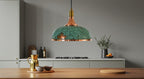 Handmade Copper Dome Pendant Light Green Patina
