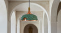 Handmade Copper Dome Pendant Light Green Patina