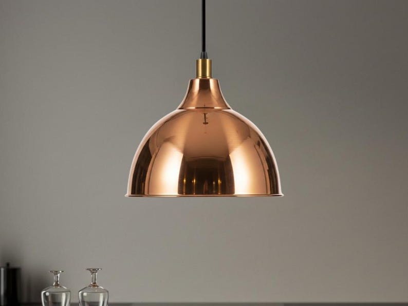 Hand Hammered Copper Dome Pendant Light