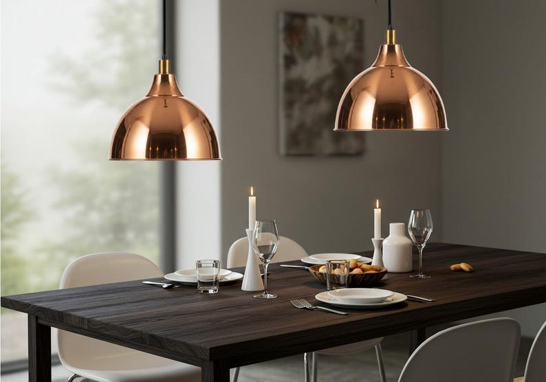 Hand Hammered Copper Dome Pendant Light