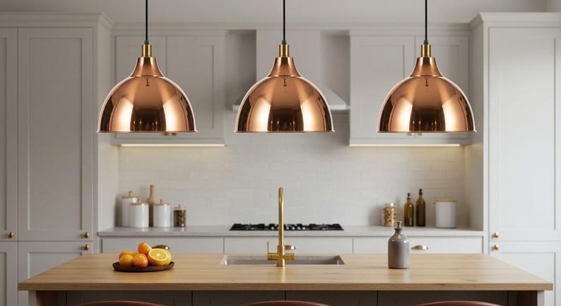 Hand Hammered Copper Dome Pendant Light