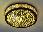 Handmade Moroccan Brass Flush Mount Ceiling Light