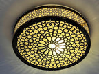 Handmade Moroccan Brass Flush Mount Ceiling Light