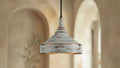 Distressed White Copper Pendant Light – Handmade Rustic Ceiling Lamp for Kitchen Island, Dining Room, and Entryway