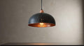 Black Hammered Copper Dome Pendant Light – Handmade Rustic Kitchen Island Ceiling Lamp