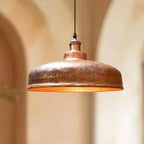 Hammered Copper Farmhouse Hanging Lighting Chandelier Fixture