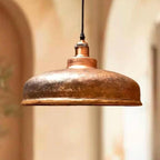Hammered Copper Farmhouse Hanging Lighting Chandelier Fixture