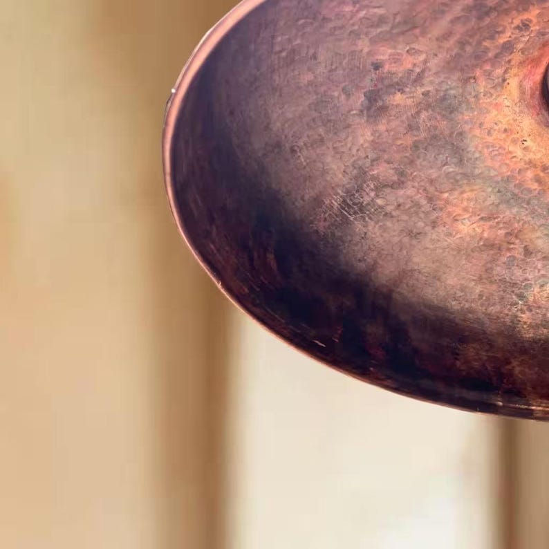Hammered Copper Farmhouse Hanging Lighting Chandelier Fixture