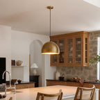 hammered brass dome ceiling light for kitchen island