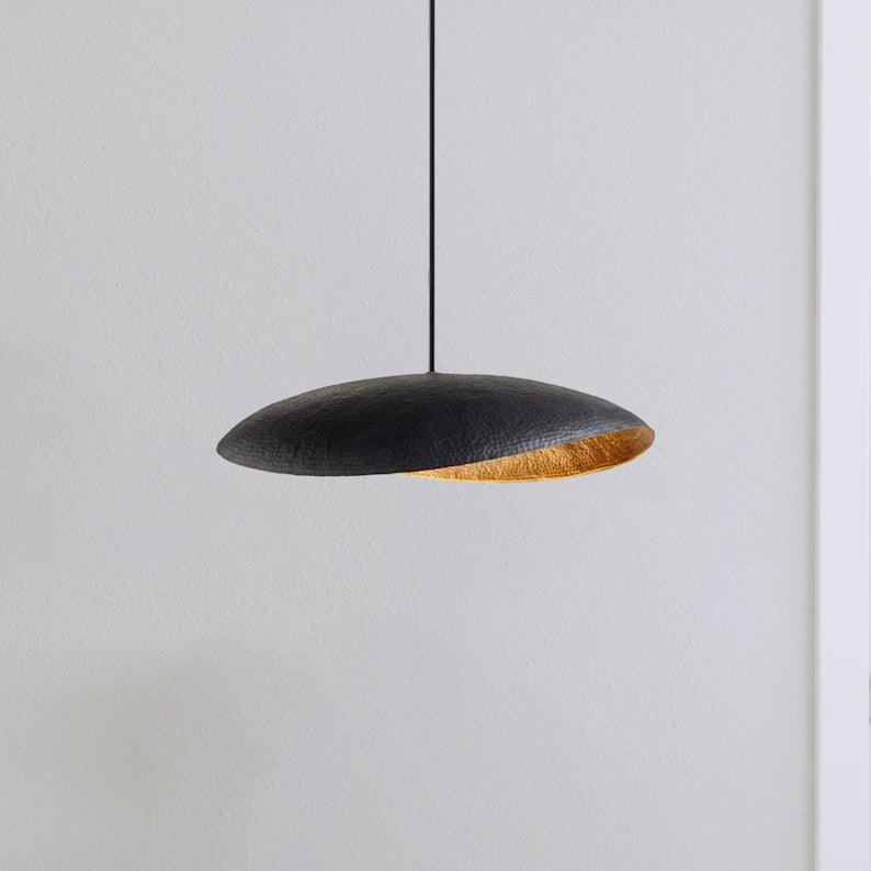 Black Hammered Ceiling Light - Pendant Light, Hanging Lamp, Light Fixture