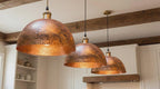 Hammered Copper Pendant – Rustic Kitchen Island Lighting
