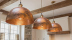 Hammered Copper Pendant – Rustic Kitchen Island Lighting