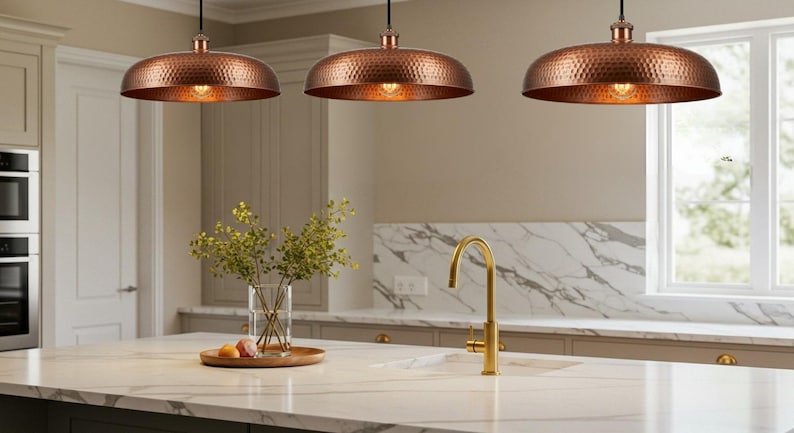Hammered Copper Pendant Light Moroccan Dome Lamp