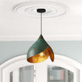 Handmade Oxidized Copper Green Patina Pendant Light