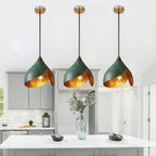 Handmade Oxidized Copper Green Patina Pendant Light