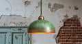Handcrafted Copper Pendant Lamp Green Patina Lighting