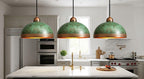 Handcrafted Copper Pendant Lamp Green Patina Lighting