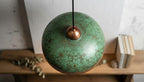 Handcrafted Copper Pendant Lamp Green Patina Lighting